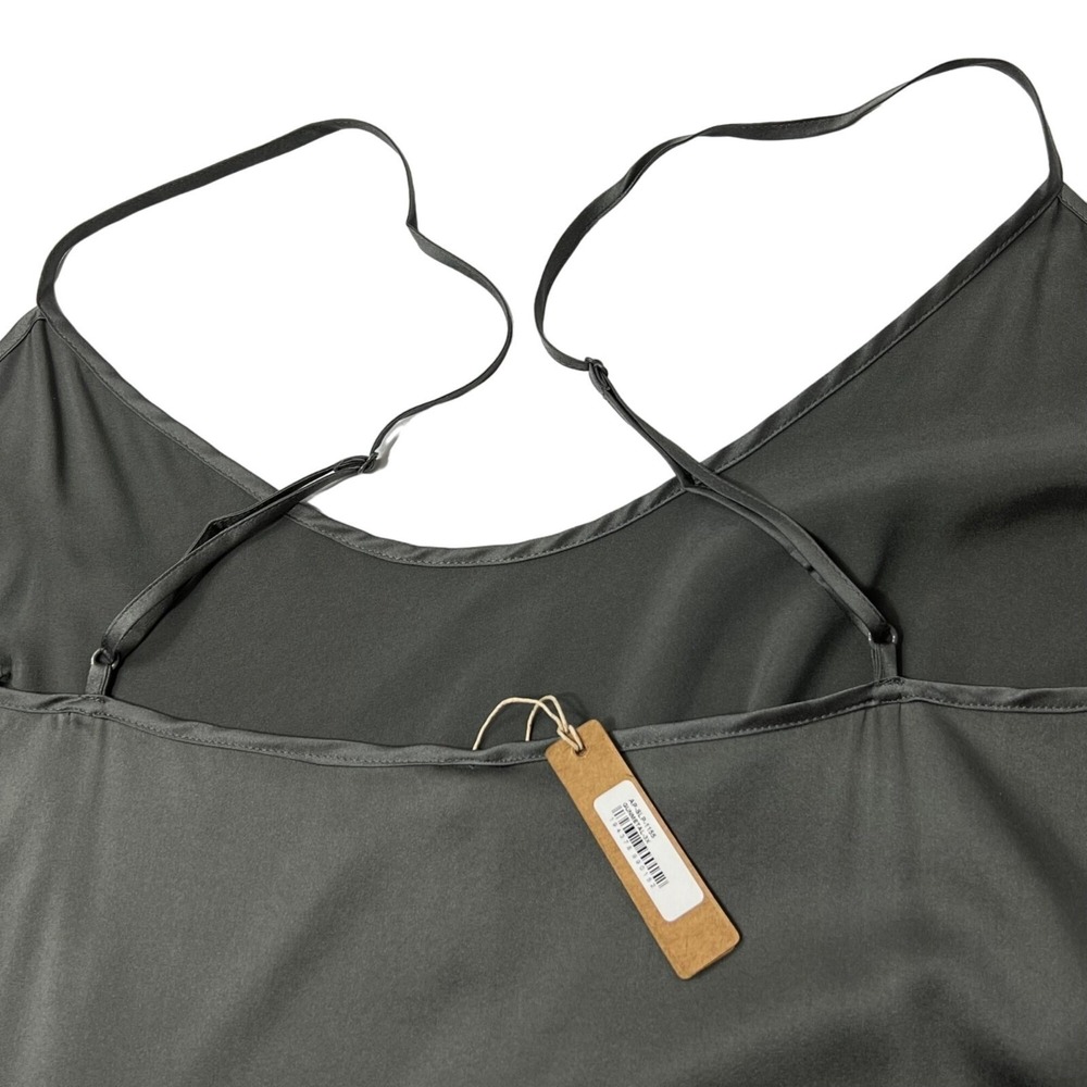 SKIMS‎ Silk Slip Dress Maxi High Slit Gunmetal   3X - Picture 6 of 11